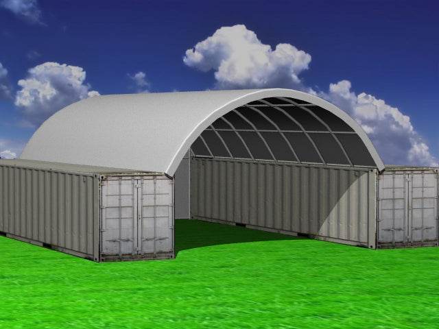 Container overbygg 6m x 12m med bakvegg for 40ft container – Hardlife Drift