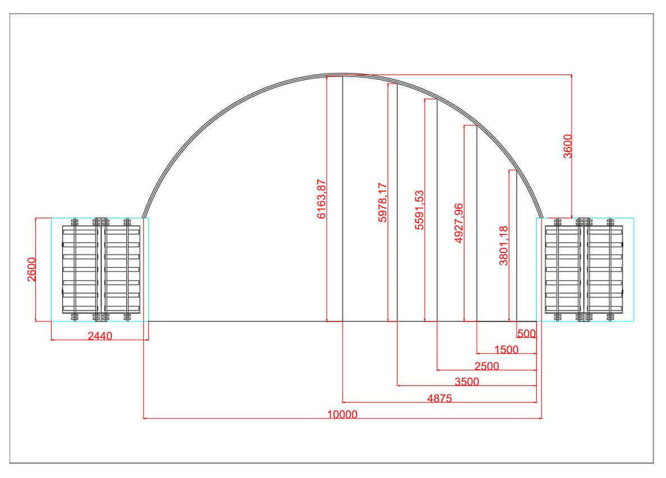 Container overbygg 10m x 6m