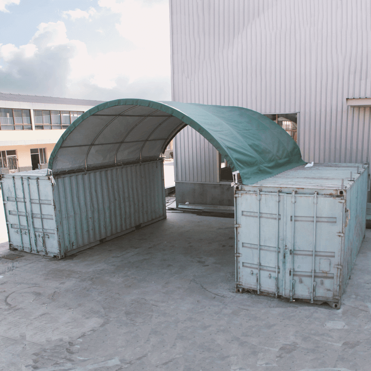 Container overbygg 6m x 6m med bakvegg for 20ft container